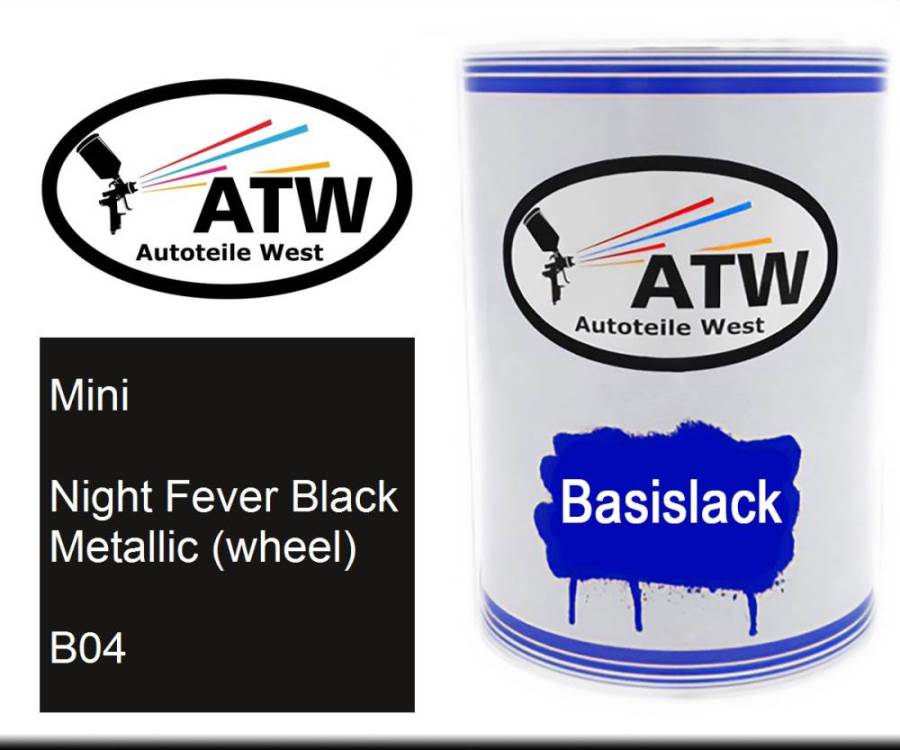 Mini, Night Fever Black Metallic (wheel), B04: 500ml Lackdose, von ATW Autoteile West.